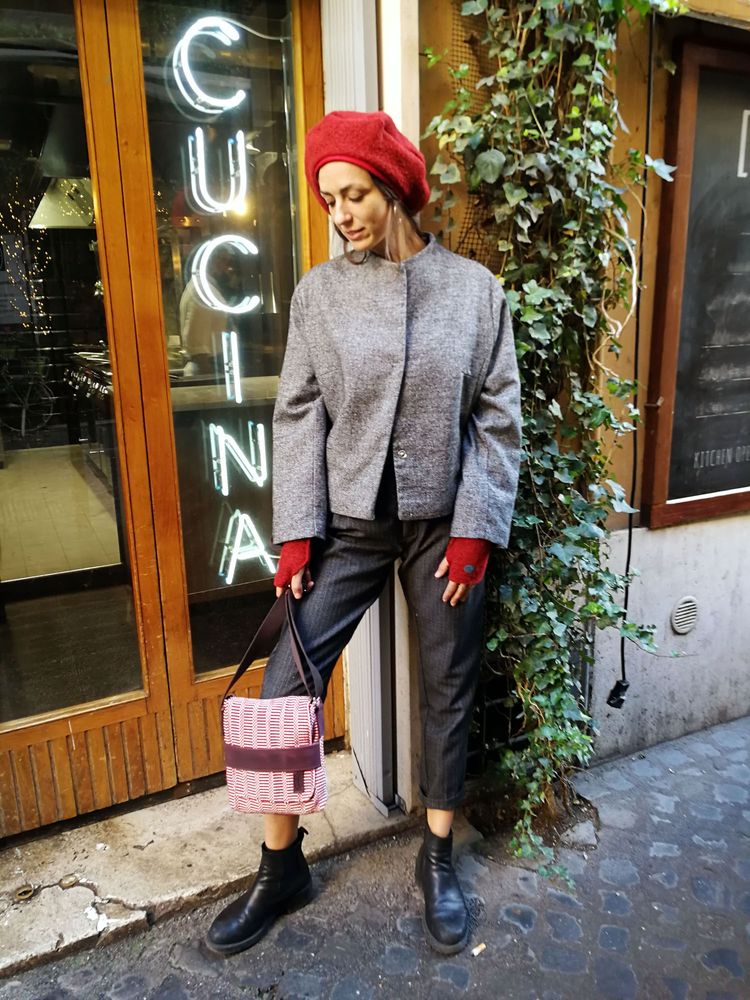 Bags and totes - Handmade textile bags in "Bisaccia" traditional Sardinian cotton - ELENA KIHLMAN