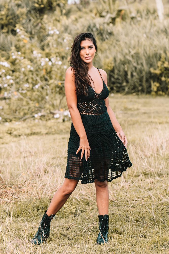 Apparel - Hand knitted Cuba crochet short dress - MON ANGE LOUISE