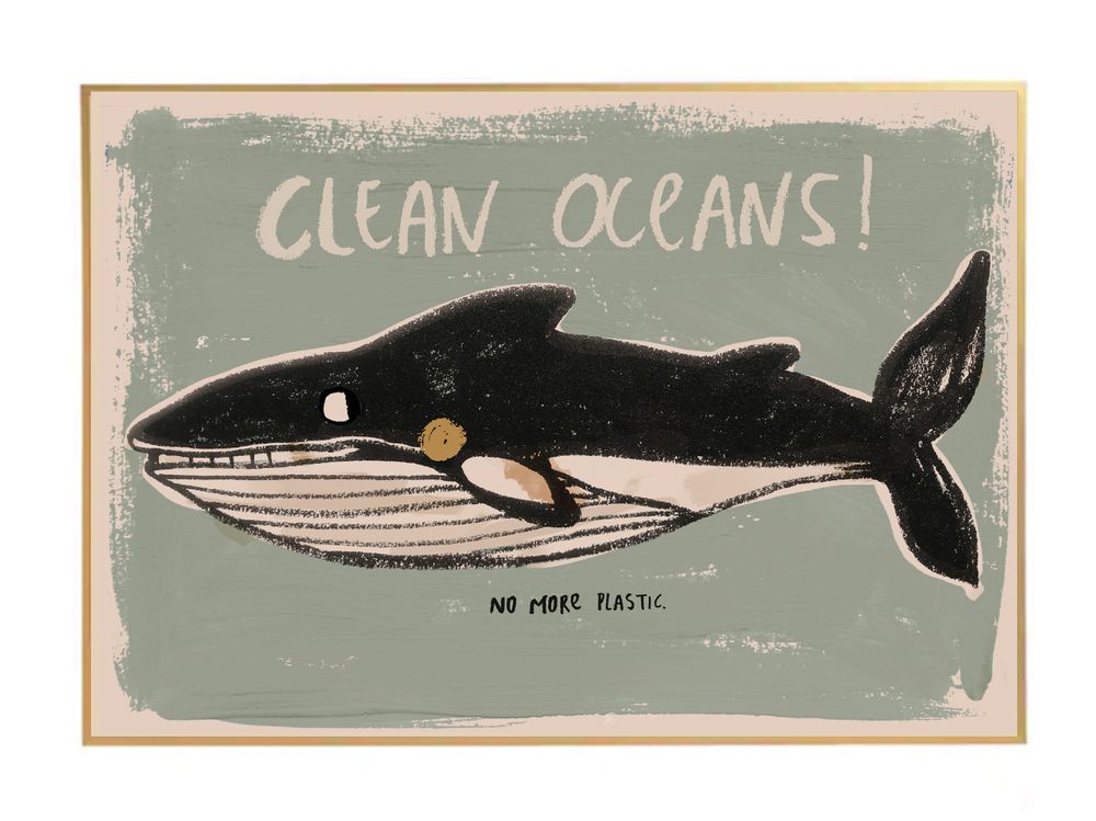 Other wall decoration - Clean oceans wallposter 50X70CM - STUDIOLOCO