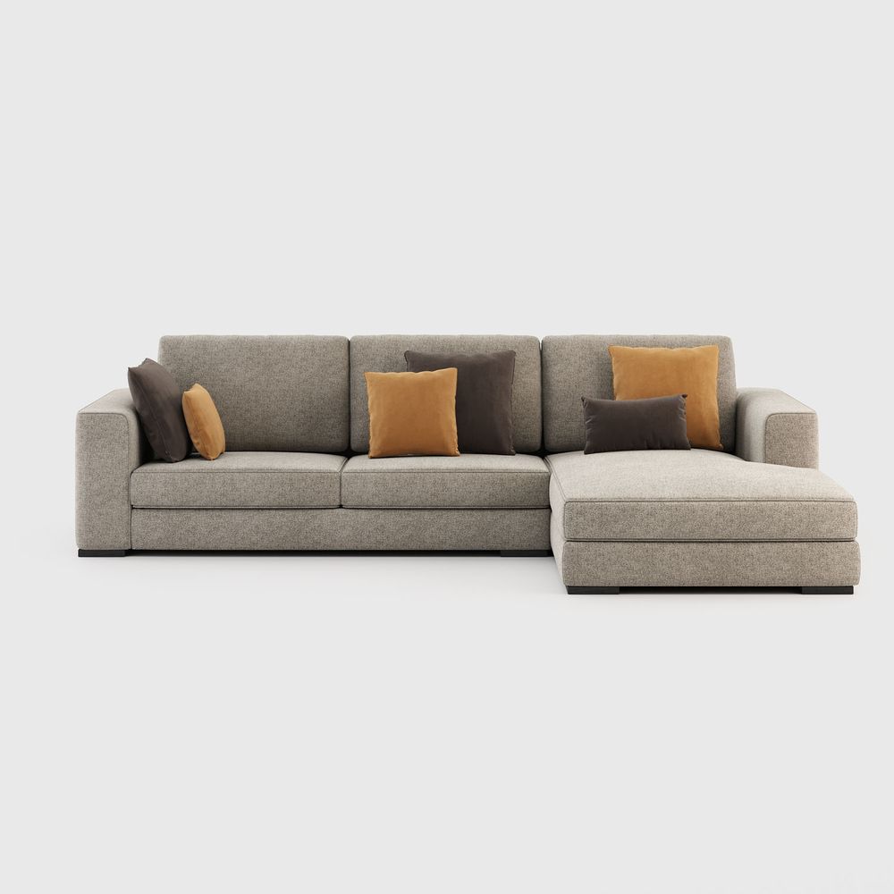 Sofas - Grey Sofa with Chaise Longue - LASKASAS