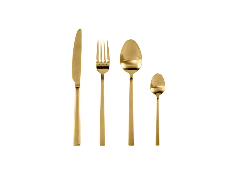 Kitchen utensils - MS22057 4-Piece Cutlery Set Stainless Steel Matt Gold 25x16.5x3.5 cm - ANDREA HOUSE