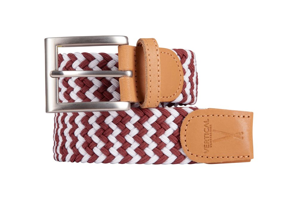 Leather goods - White burgundy braided belt - VERTICAL L ACCESSOIRE