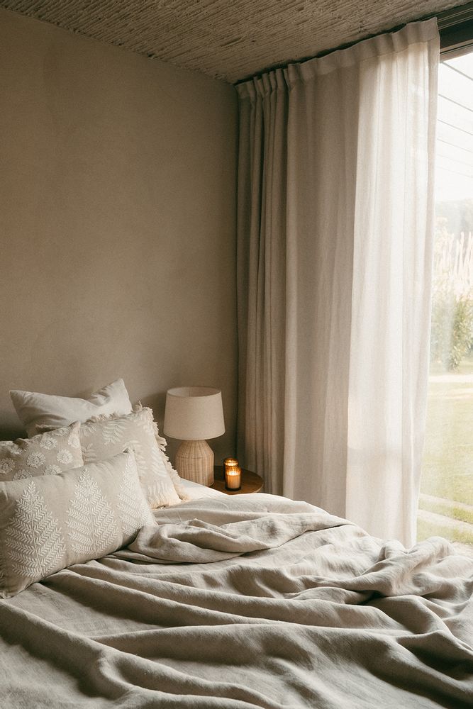 Coussins - Ivy linen and cotton cushion 45x45cm AX22120 - ANDREA HOUSE