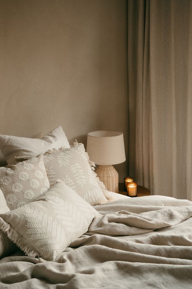 Coussins - Ivy linen and cotton cushion 45x45cm AX22120 - ANDREA HOUSE