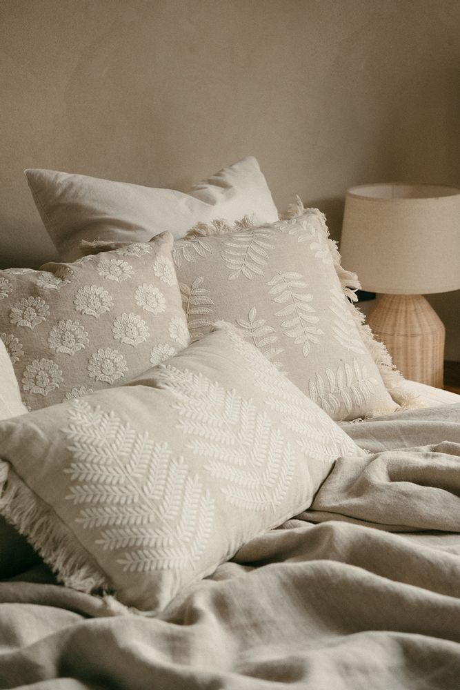 Coussins - Ivy linen and cotton cushion 45x45cm AX22120 - ANDREA HOUSE