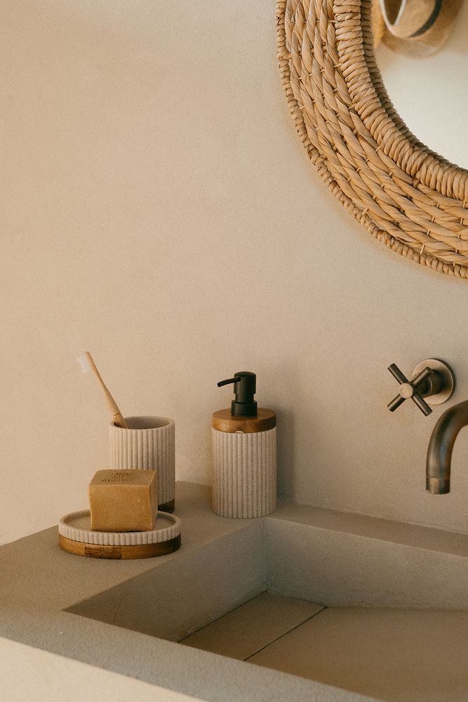 Mirrors - Rattan wall mirror Ø80x3 cm AX22216 - ANDREA HOUSE