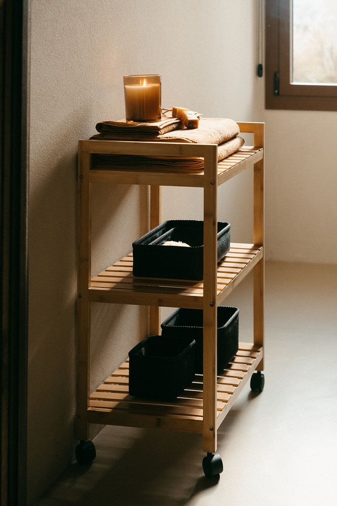 Bathroom storage - 3 tier bamboo cart 46x35x74.5 cm BA22006 - ANDREA HOUSE