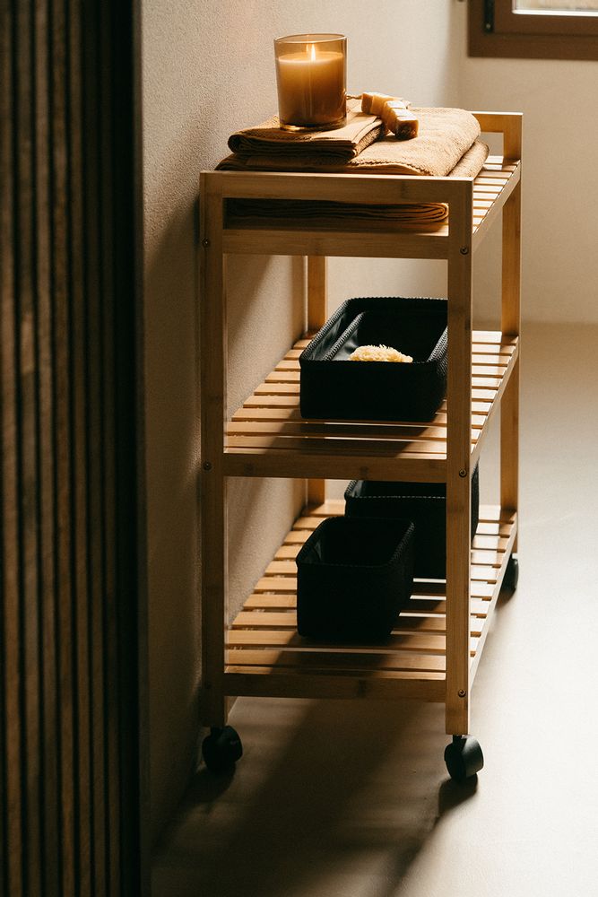 Bathroom storage - 3 tier bamboo cart 46x35x74.5 cm BA22006 - ANDREA HOUSE