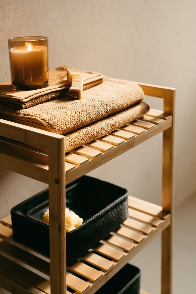 Bathroom storage - 3 tier bamboo cart 46x35x74.5 cm BA22006 - ANDREA HOUSE