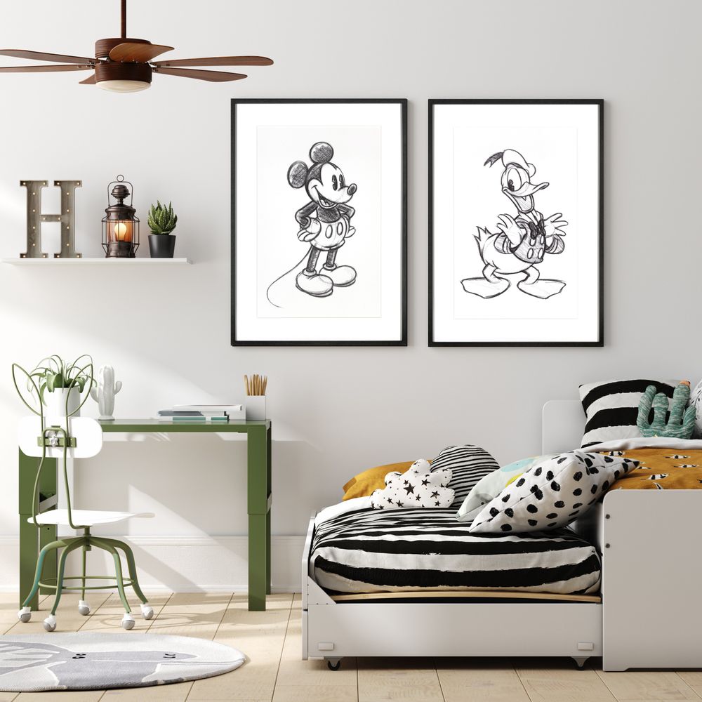 Frames - Wall decoration. Micky & Donald Sketch - ABLO BLOMMAERT