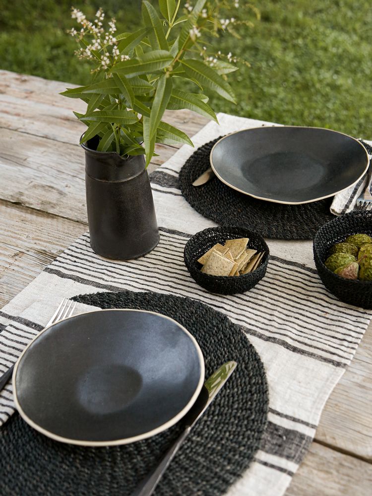 Assiettes de réception - collection en gres artisanal noir - FIORIRA UN GIARDINO SRL