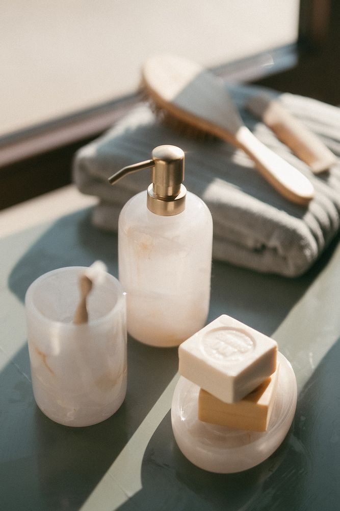 Installation accessories - POLYRESIN SOAP DISPENSER MOTHER-OF-PEARL EFFECT Ø8X18 BA22174 - ANDREA HOUSE
