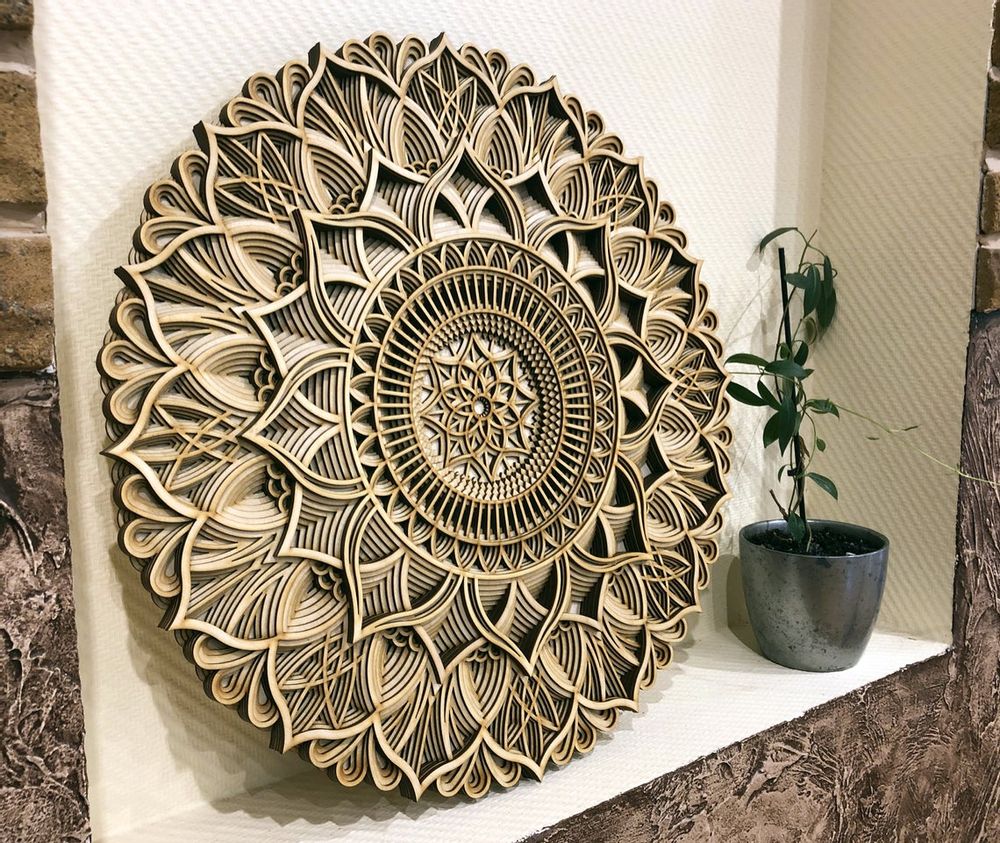 Other wall decoration - Wood Mandala, Apartment Decor - BHDECOR