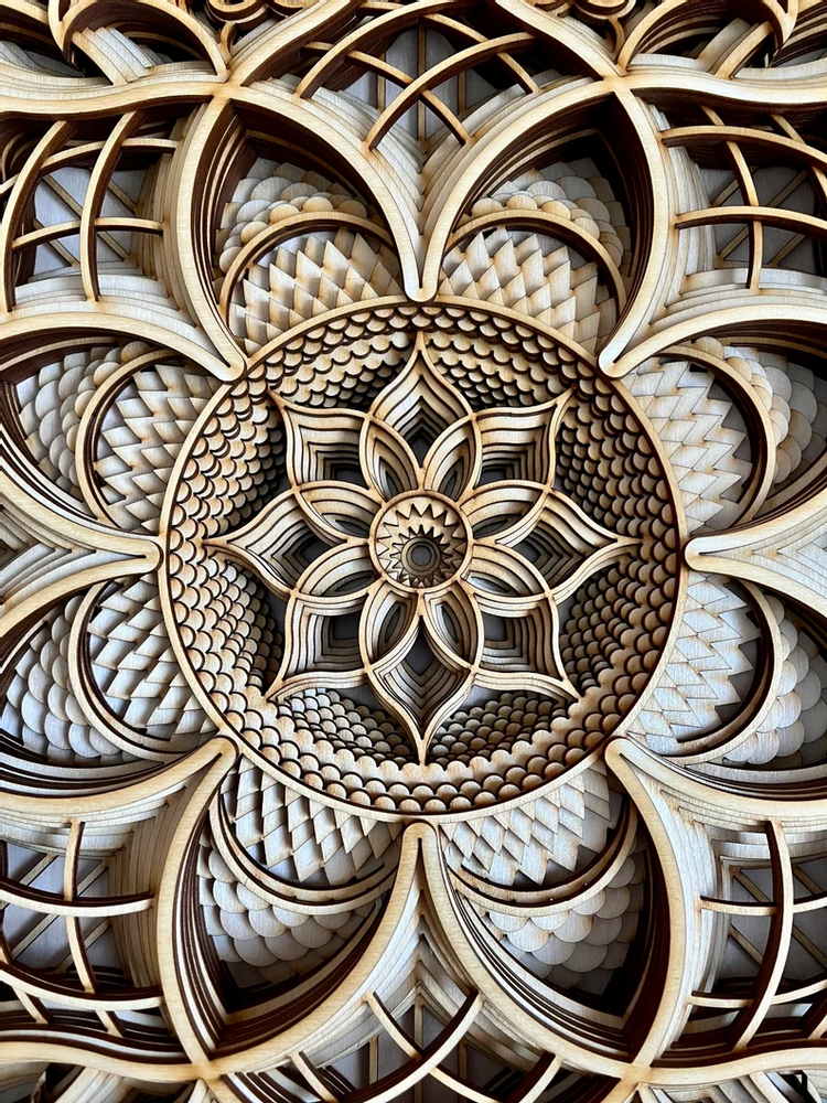 Autres décorations murales - Mandala en bois, décoration d'appartement - BHDECOR