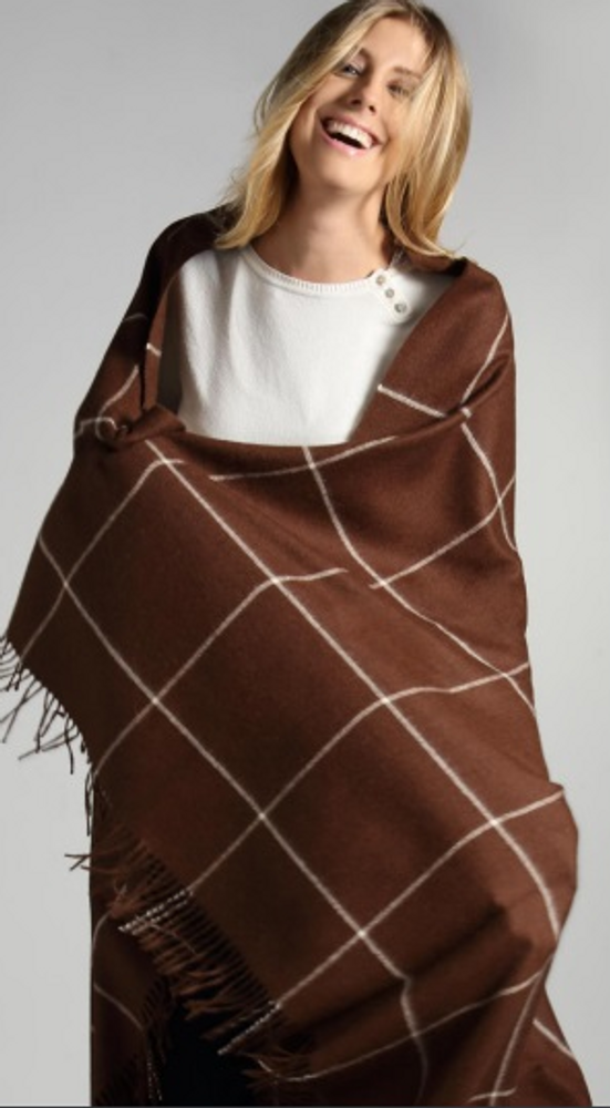 Plaids - Couvre-lit carré 100 % bébé alpaga. Fibres naturelles. Luxe et durabilité - PUEBLO