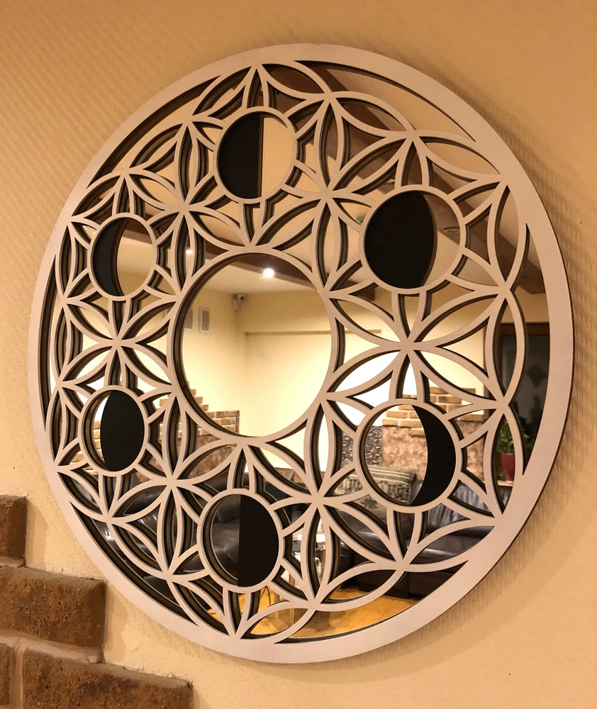 Mirrors - Art Deco Wall Mirror, Black Mirror, Wood Frame Mirror - BHDECOR