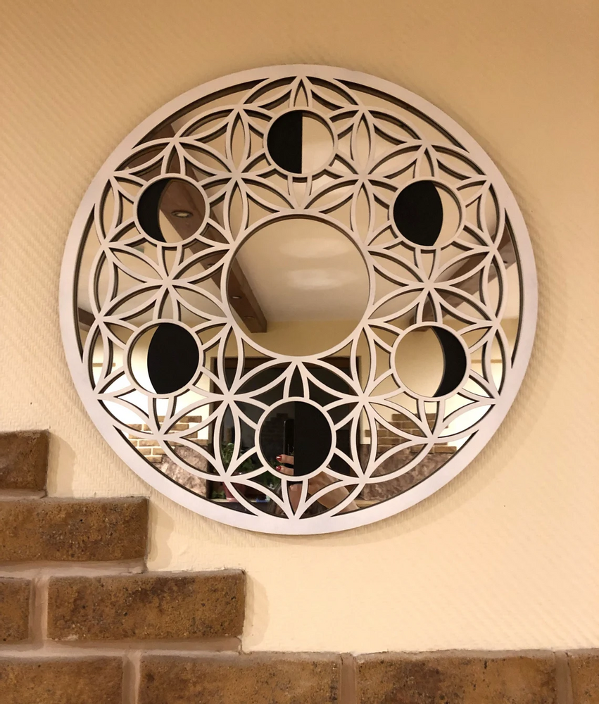 Mirrors - Art Deco Wall Mirror, Black Mirror, Wood Frame Mirror - BHDECOR