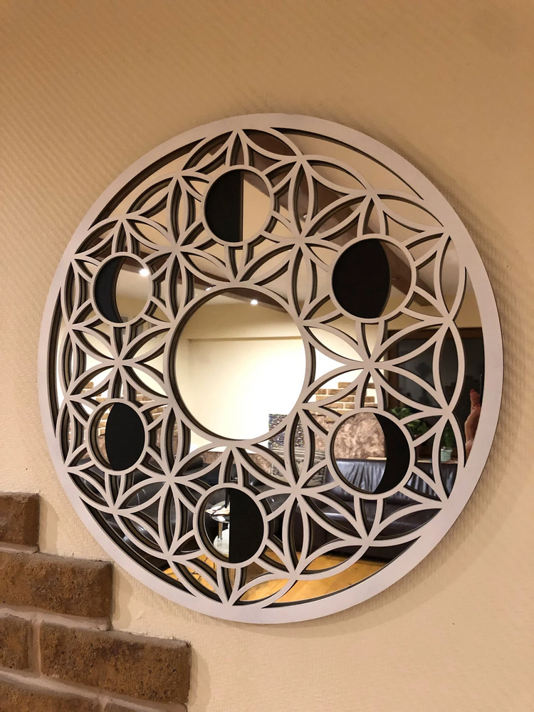 Mirrors - Art Deco Wall Mirror, Black Mirror, Wood Frame Mirror - BHDECOR
