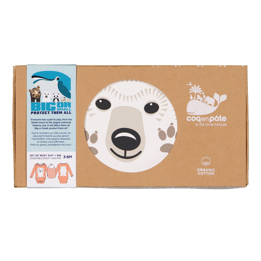 Accessoires pour puériculture - Set Body + Bavoir Ours Polaire - COQ EN PATE