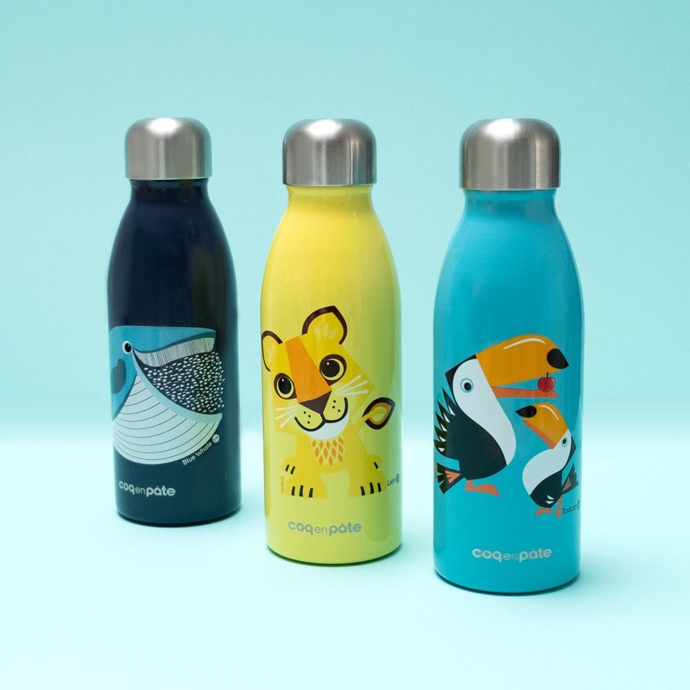 Cadeaux - Collab Qwetch x Coq en Pâte - Gourde inox simple paroi Rhino 500ml. - COQ EN PATE