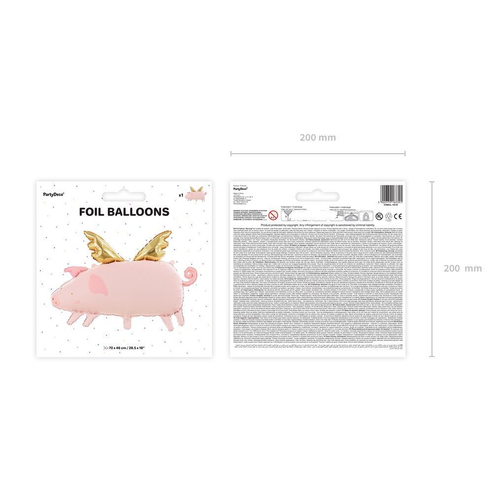 Objets de décoration - Foil balloon Pig - PARTYDECO