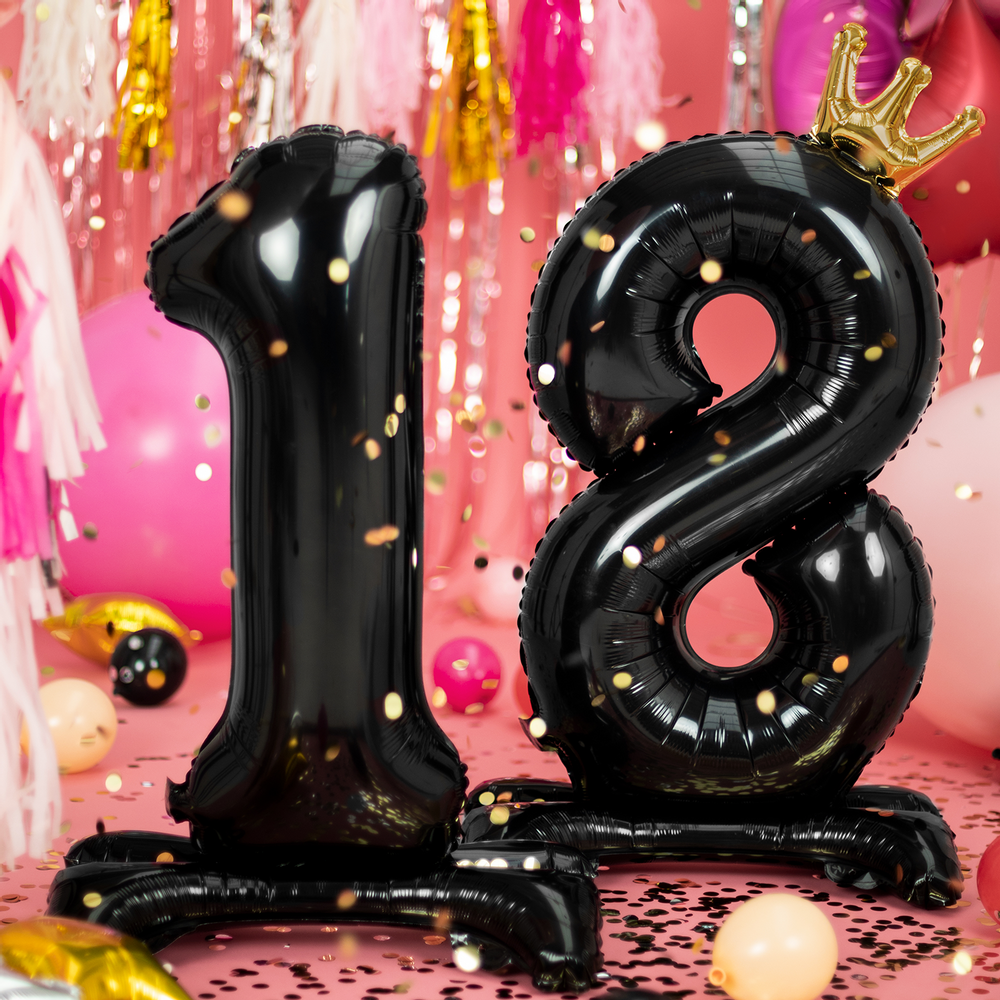 Decorative objects - Standing foil balloon Number ''18'' - PARTYDECO