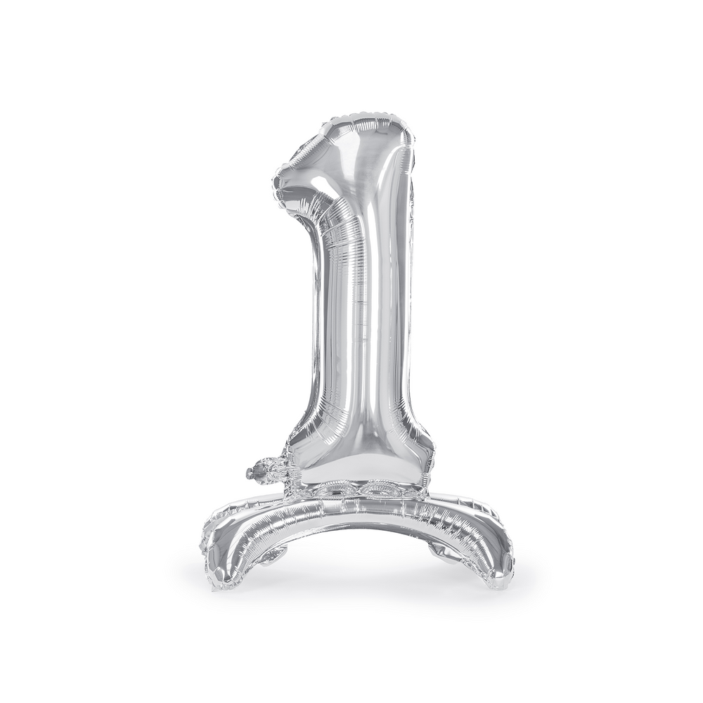 Decorative objects - Standing foil balloon Numbers from 0 to 9, silver - PARTYDECO