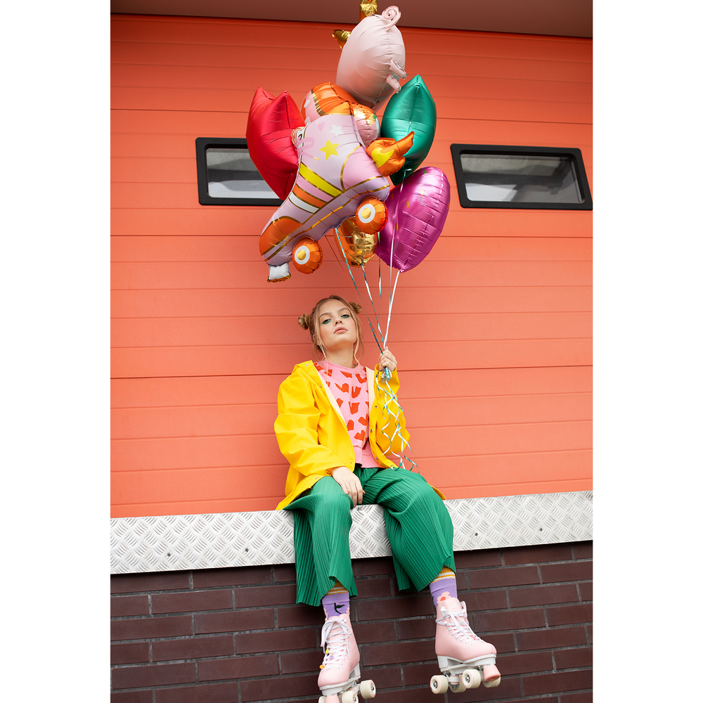 Decorative objects - Foil balloon Roller Skate, 74x51cm, mix - PARTYDECO