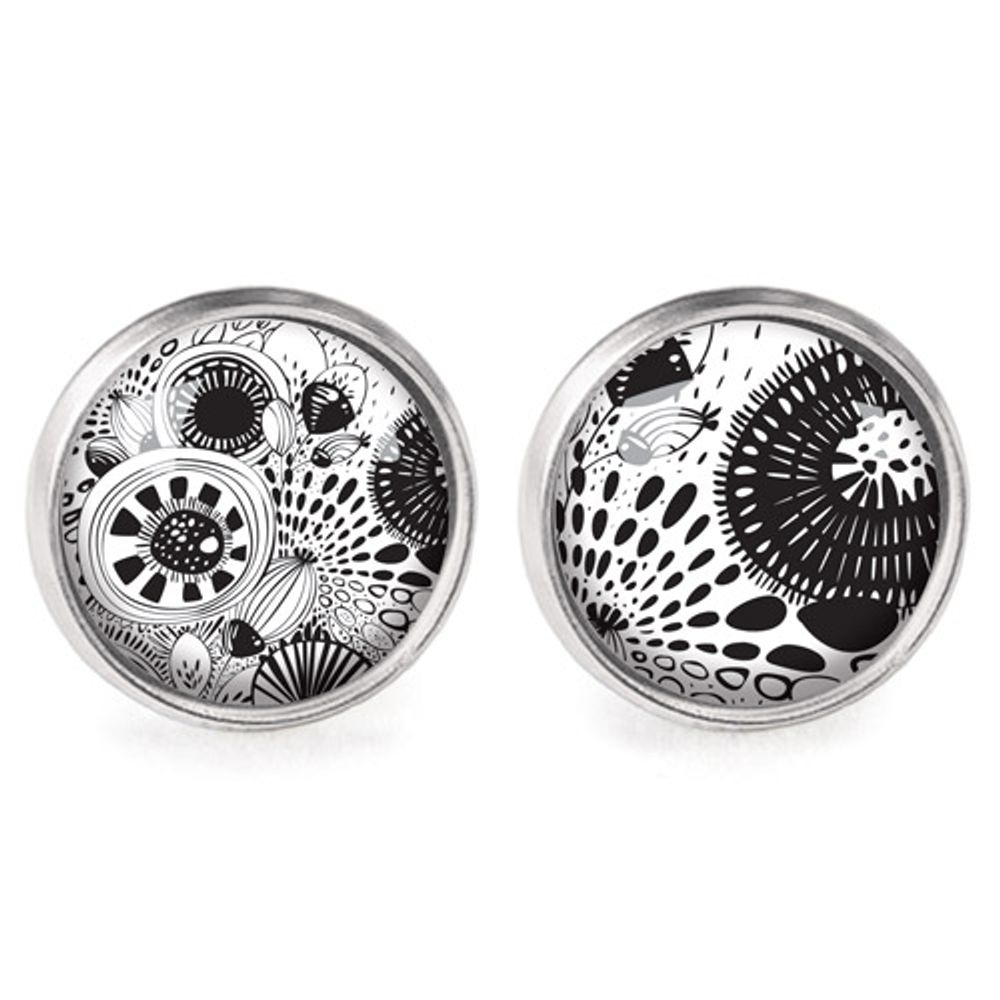 Bijoux - Boucles d'oreilles Queen Size acier chirurgical inoxydable Argenté - Botanica - LES JOLIES D'EMILIE