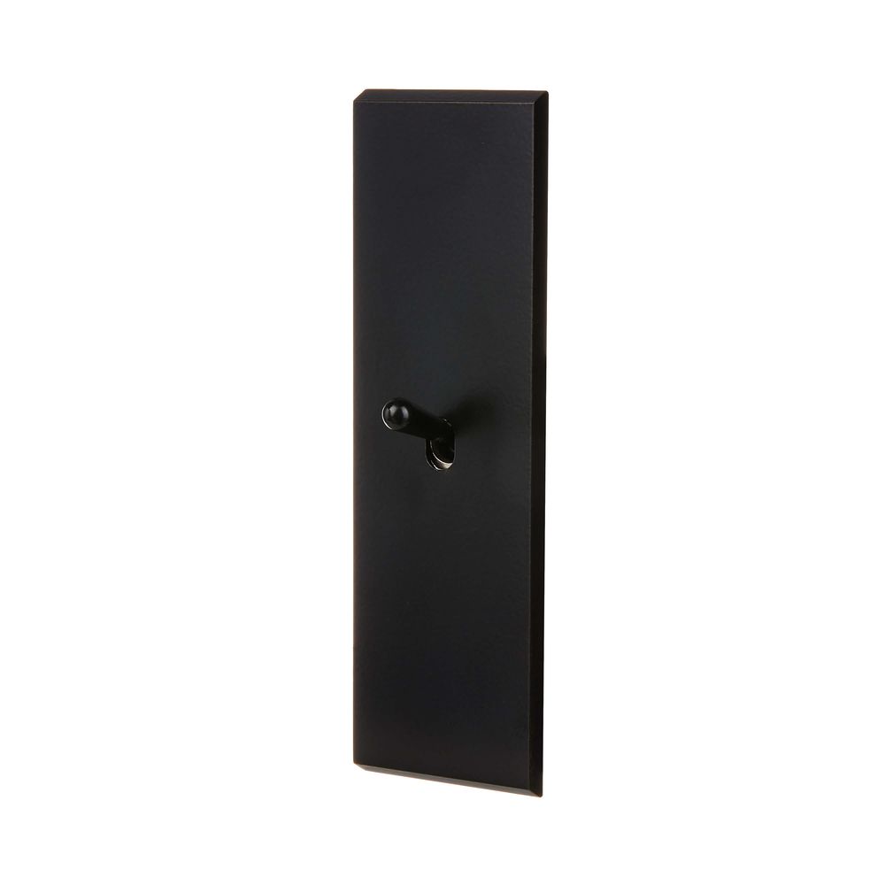 Decorative objects - Confidence Screwless Toggle in Matte Black On Narrow Long Brass Plate Matte Black Finish - MODELEC