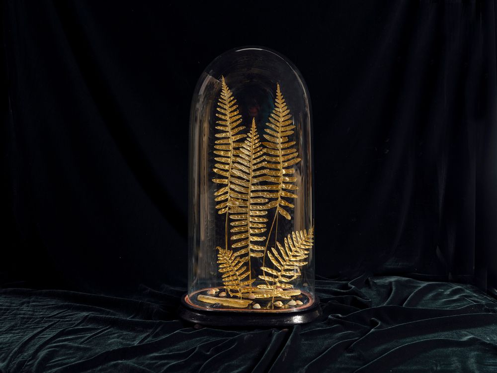 Sculptures, statuettes et miniatures - Fougères maritimes décorative, dorées feuilles d'or - ATELIER AVENET