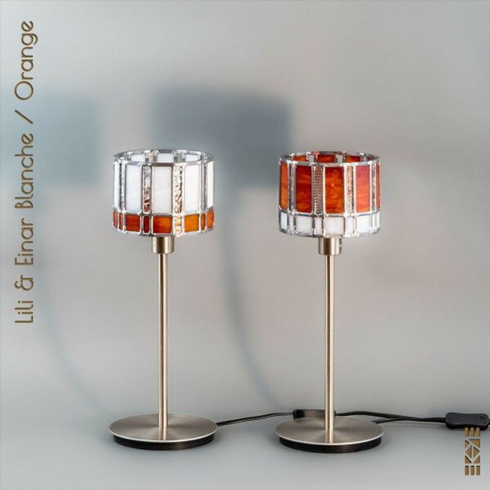 Lampes à poser - Lili E. Orange & Blanche - L'ATELIER DES CREATEURS