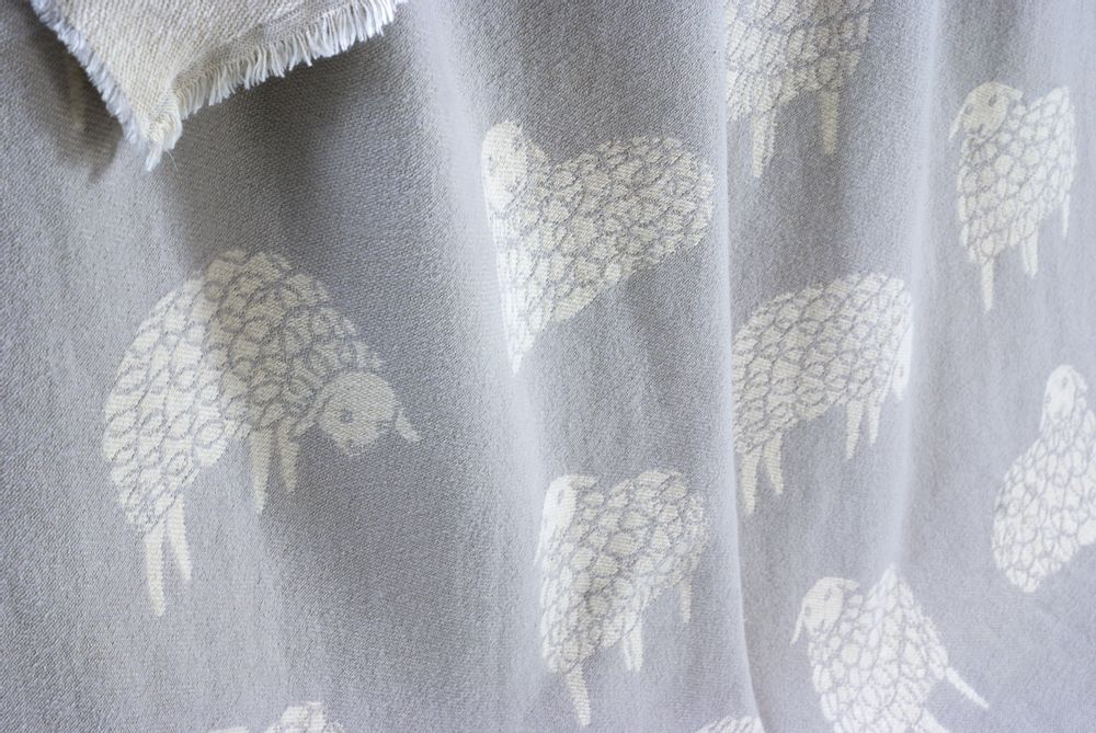 Throw blankets - NEW Mima Pure Cotton Throw - Available in Soft Black and Light Grey - 130 x 190 cm - J.J. TEXTILE LTD