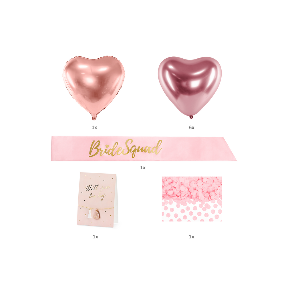 Cadeaux - Coffret de fête pour demoiselle d'honneur, mélange, Bride To Be Set d'accessoires de mariage, mélange,  Set cadeau Girl Gang Goodie Box - PARTYDECO
