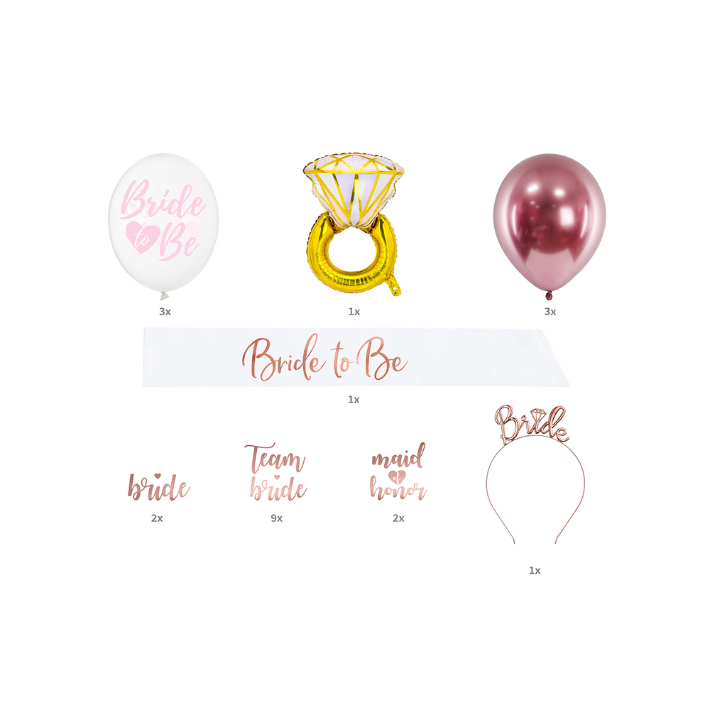 Cadeaux - Coffret de fête pour demoiselle d'honneur, mélange, Bride To Be Set d'accessoires de mariage, mélange,  Set cadeau Girl Gang Goodie Box - PARTYDECO