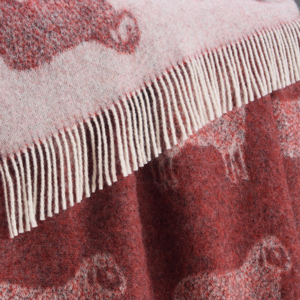 Throw blankets - NEW Sheep Pure Wool Throw - Available in Blue, Green Burgundy and Aubergine - 130 x 190 cm - J.J. TEXTILE LTD