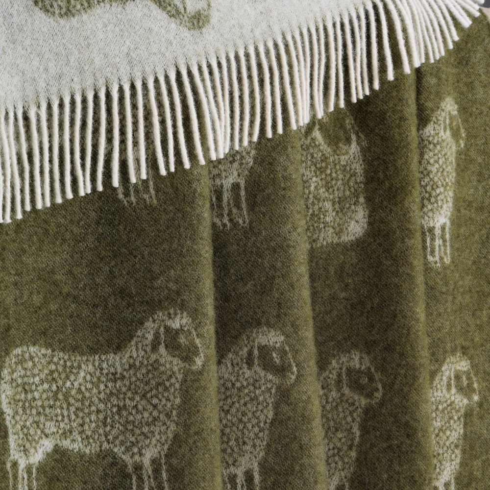 Throw blankets - NEW Sheep Pure Wool Throw - Available in Blue, Green Burgundy and Aubergine - 130 x 190 cm - J.J. TEXTILE LTD