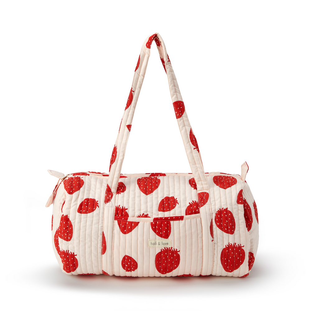 Sacs et cabas - Sac weekend en coton bio - Pink strawberry - HOLI AND LOVE