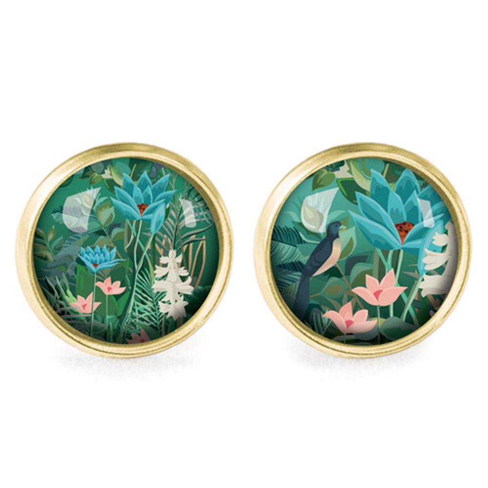 Bijoux - Boucles d'oreilles Queen Size acier chirurgical inoxydable Or - Douanier Rousseau - LES JOLIES D'EMILIE