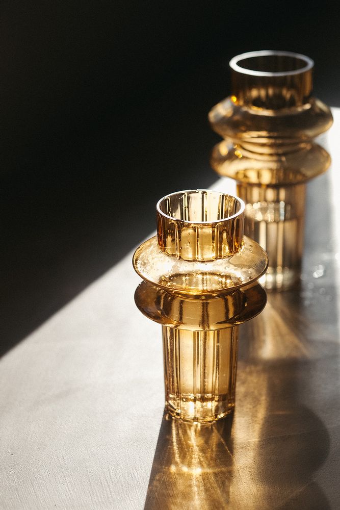 Vases - Jade amber glass vase Ø16.5x30 cm CR22064 - ANDREA HOUSE