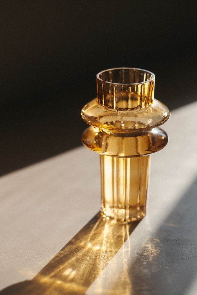 Vases - Jade amber glass vase Ø16.5x30 cm CR22064 - ANDREA HOUSE