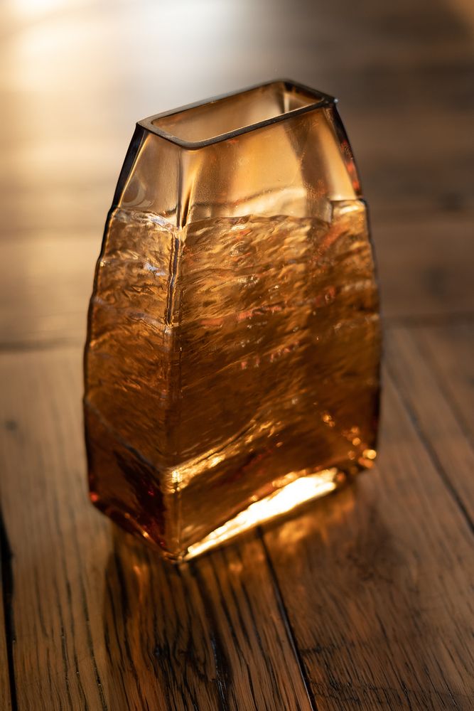 Vases - Amber agate glass vase 18x9x28 cm CR22070 - ANDREA HOUSE