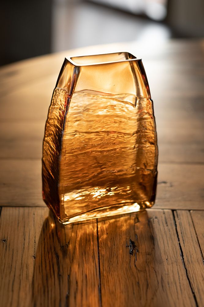 Vases - Amber agate glass vase 18x9x28 cm CR22070 - ANDREA HOUSE