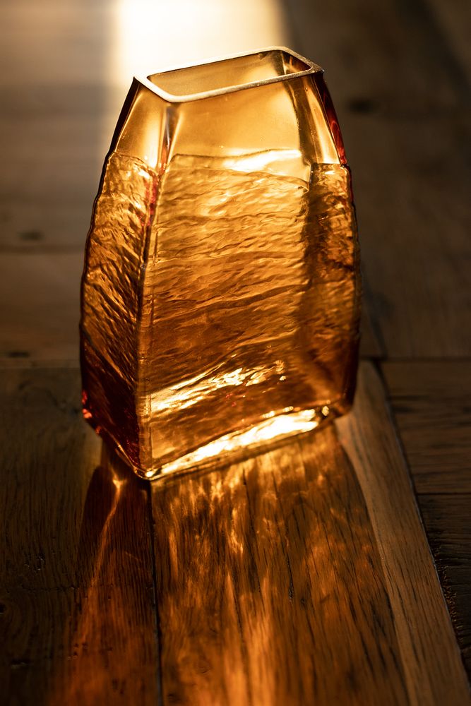 Vases - Amber agate glass vase 18x9x28 cm CR22070 - ANDREA HOUSE