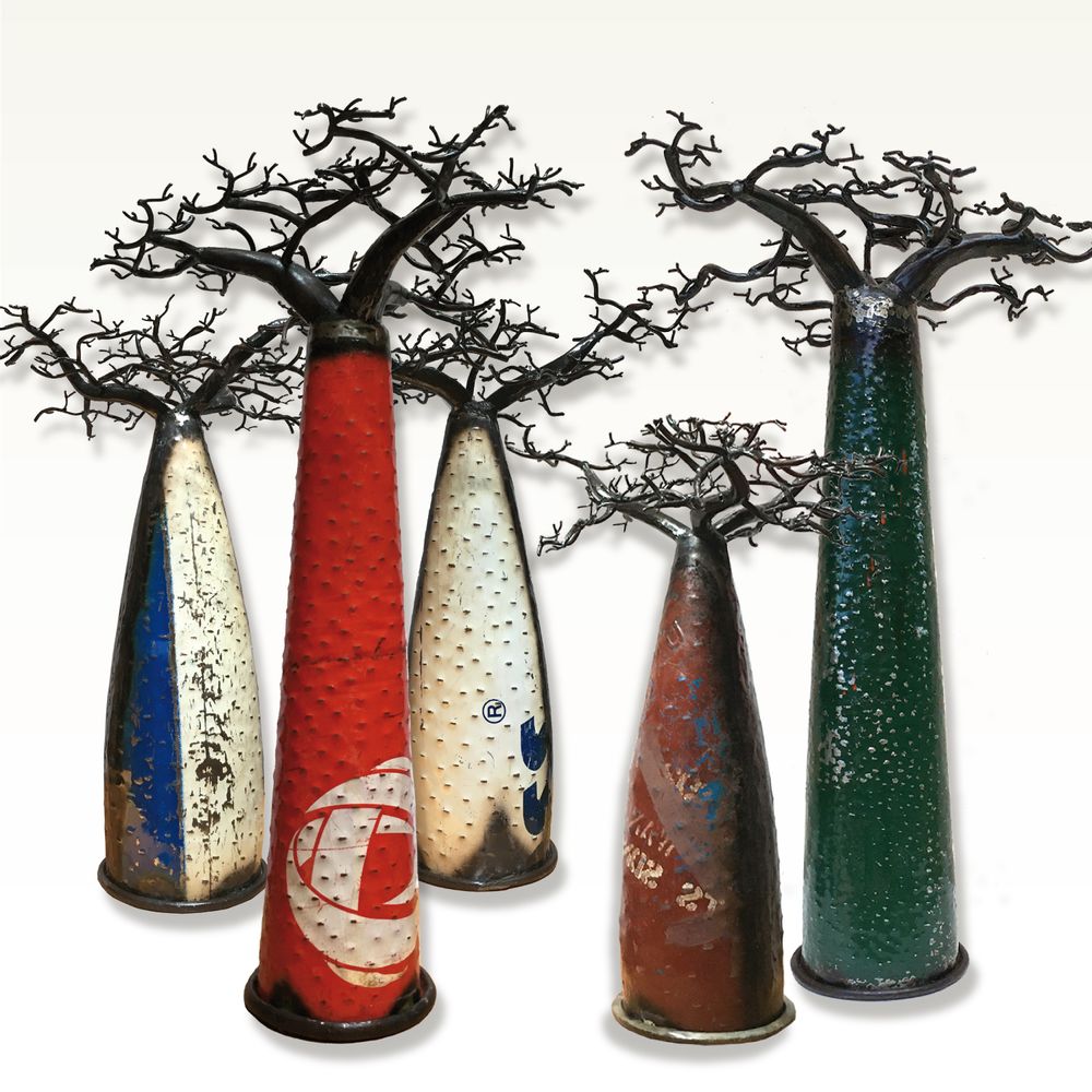 Sculptures, statuettes et miniatures - SCULTPTURE BAOBAB EN METAL RECYCLÉ - PASSERAILES