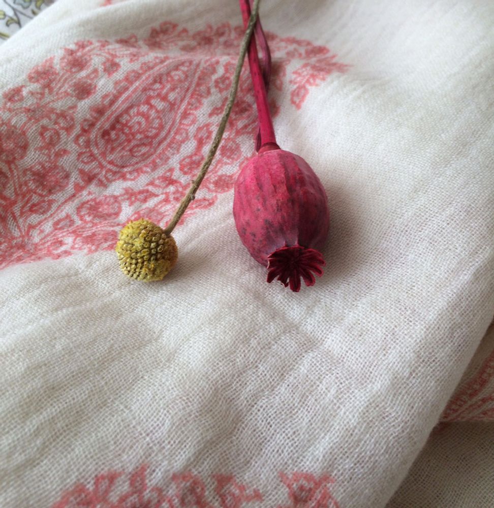 Throw blankets - Throw paisley pink - INKA FRANCE