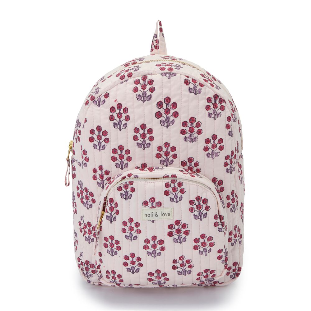 Sacs et cabas - Sac à dos kids en coton bio - Pink flower - HOLI AND LOVE