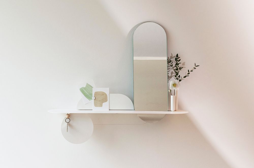Shelves - SIMPLY shelf - White with mirror - MADEMOISELLE JO