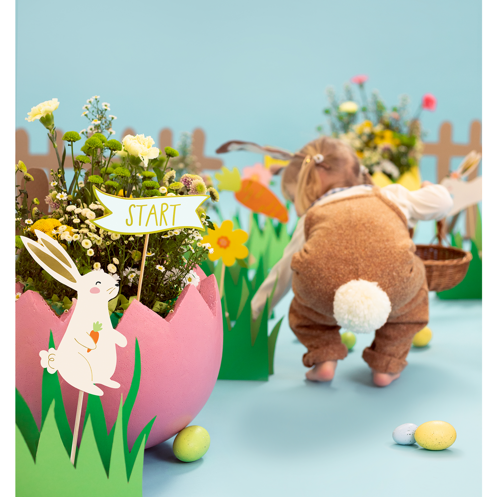 Gifts - EASTER: Egg hunt kit, Foil balloons Rabbit, Treat bags Rabbit, Balloons 30 cm, Egg Hunt, Easter chicken, Eggs candles 6 pcs, Boxes Carrots - PARTYDECO