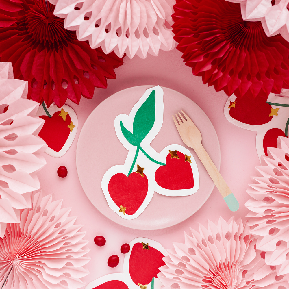 Objets de décoration - Mon Cherry: Chaussettes Cherry, Ballon en Mylar Cerises, Serviettes de table Cerisier, Sacs cadeaux Cerises, - PARTYDECO